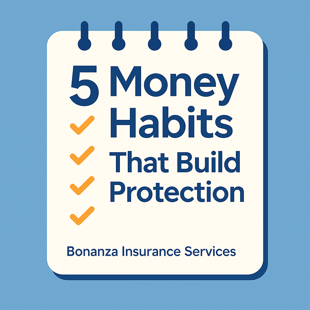 Checklist showing five money habits that build financial protection
